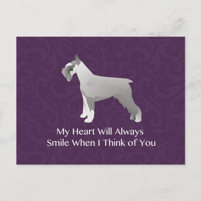 Cartão Postal Schnauzer Pensando em você Design (Frente)