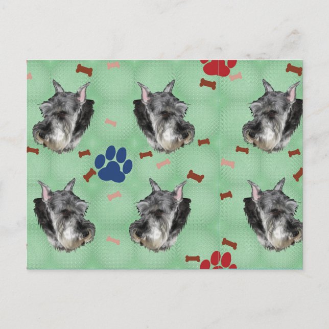 Cartão Postal Schnauzer Portrait (Frente)