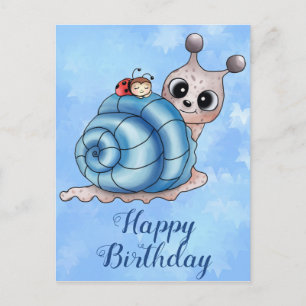 Cartão Postal Schneckenhaus blau