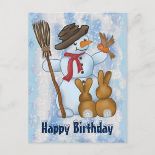 Cartão Postal Schneemann mit postkarte