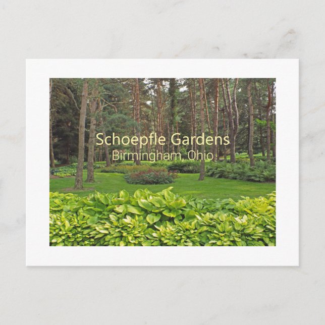 CARTÃO POSTAL SCHOEPFLE GARDEN (OHIO) (Frente)