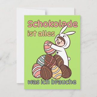 Cartão Postal Schokolade ist alles, was ich brauche 