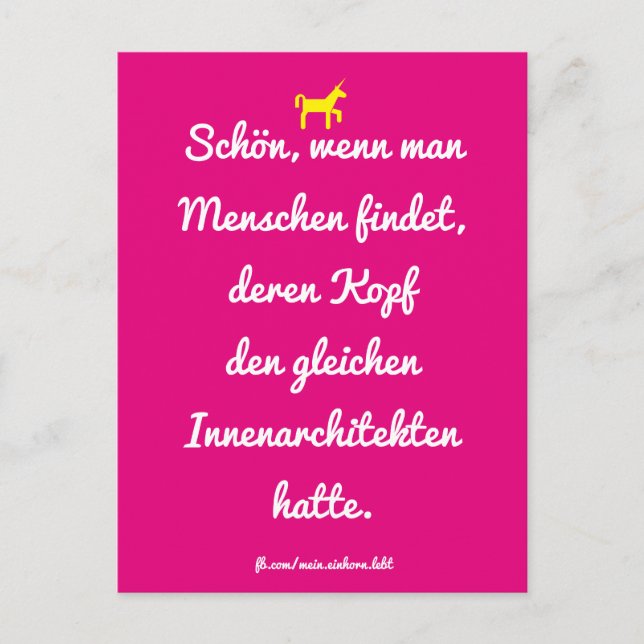 Cartão Postal Schön, quando o homem Menschen era o findet. (Frente)