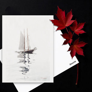 Cartão Postal Schooner com duas pernas, com Dory, por Winslow Ho