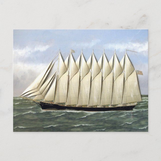 Cartão Postal Schooner Thomas W Lawson anos 1900 (Frente)