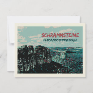 Cartão Postal Schrammsteine, Montanhas Elbe Sandstone