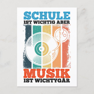 Cartão Postal Schule Ist Wichtig Aber Musik Ist Wichtiger Vinyl