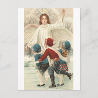 Cartão Postal Schutzengel und Eislauf Schlittschuh