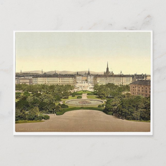 Cartão Postal Schwarzenberg Place, Viena, rara Áustria-Hungria P (Frente)