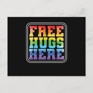 Cartão Postal Schwul oder Lesbisch "Free Hugs Here"