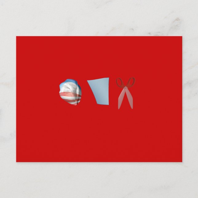 CARTÃO POSTAL SCISSORAS DE PAPEL BARACK (Frente)