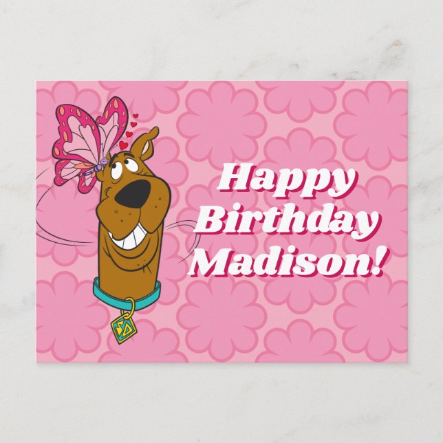 Cartão Postal Scooby-Doo Butterfly Kisses (Frente)