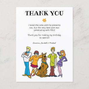 Cartão Postal Scooby-Doo e a Turma Obrigado pelo Aniversário