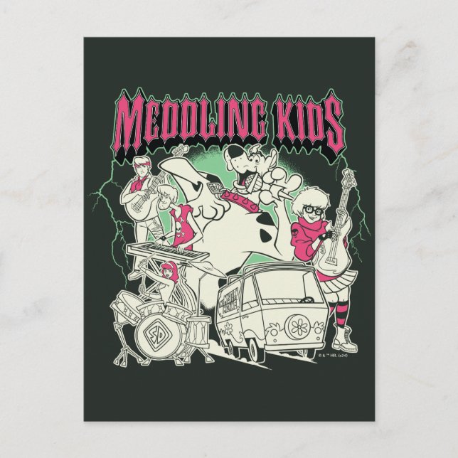 Cartão Postal Scooby-Doo e Gang Meddling Kids Punk Banda (Frente)