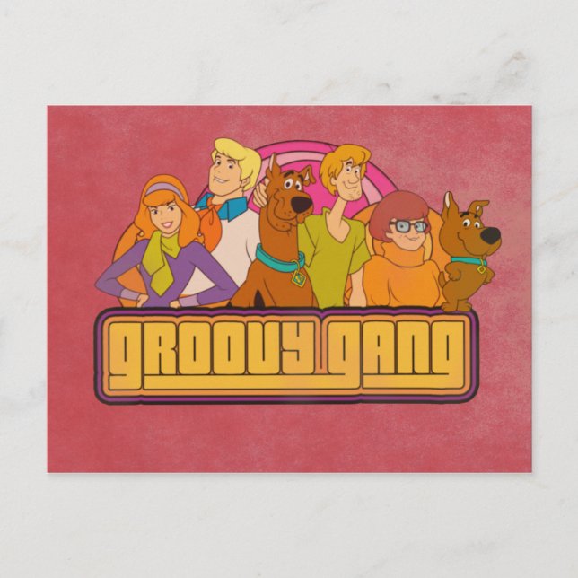 Cartão Postal Scooby-Doo | "Groovy Gang" - Gráfico de desenho an (Frente)