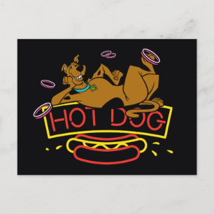 Cartão Postal Scooby-Doo Hot Dog Neon Sinal
