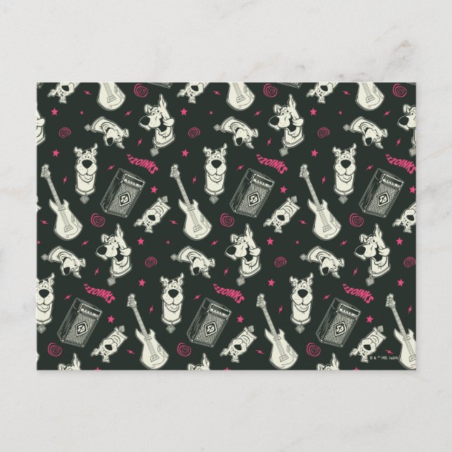 Cartão Postal Scooby-Doo Punk Guitar e Padrão Amp (Frente)