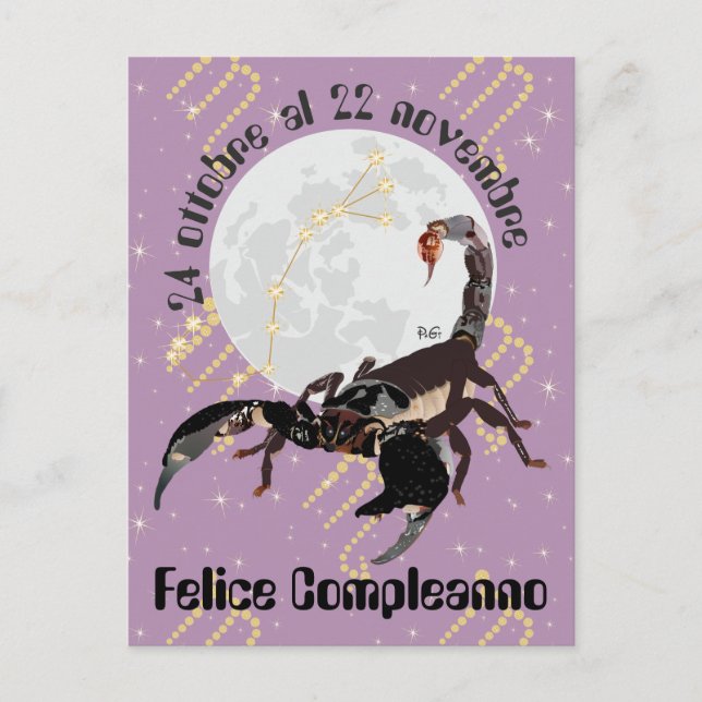 Cartão Postal Scorpione 24 ottobre al 22 novembre Cartolina (Frente)