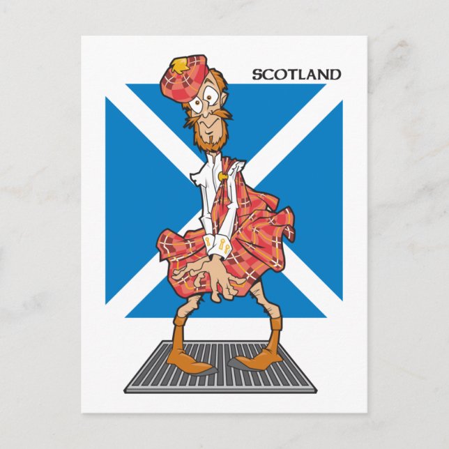 Cartão Postal Scotland Cartoon (Frente)