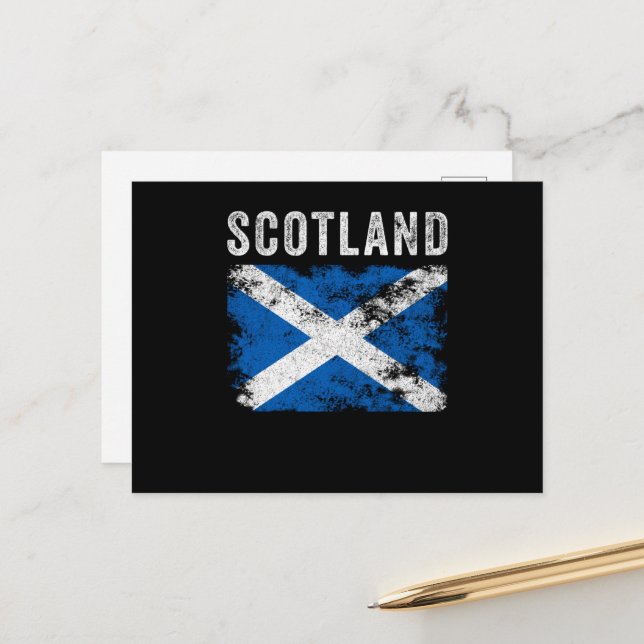 Cartão Postal Scotland Flag Distress - Scottish Flag (Frente/Verso In Situ)