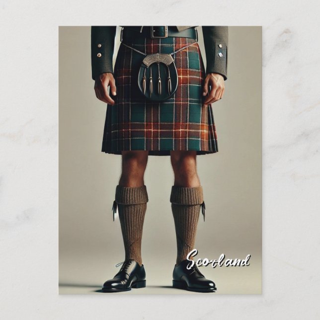 Cartão Postal Scotland Kilt (Frente)
