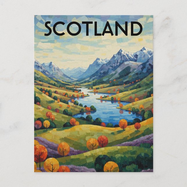 Cartão Postal Scotland Scottish Highlands Travel (Frente)