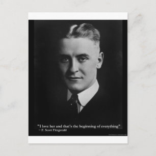 Cartão Postal Scott Fitzgerald "Amor/Começo" Ofertas De Citaç