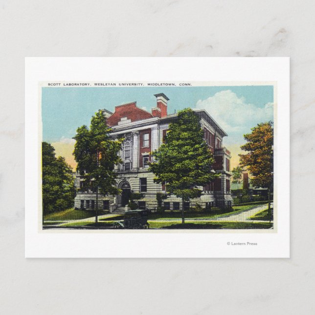 Cartão Postal Scott Laboratory da Universidade de Wesleyan (Frente)
