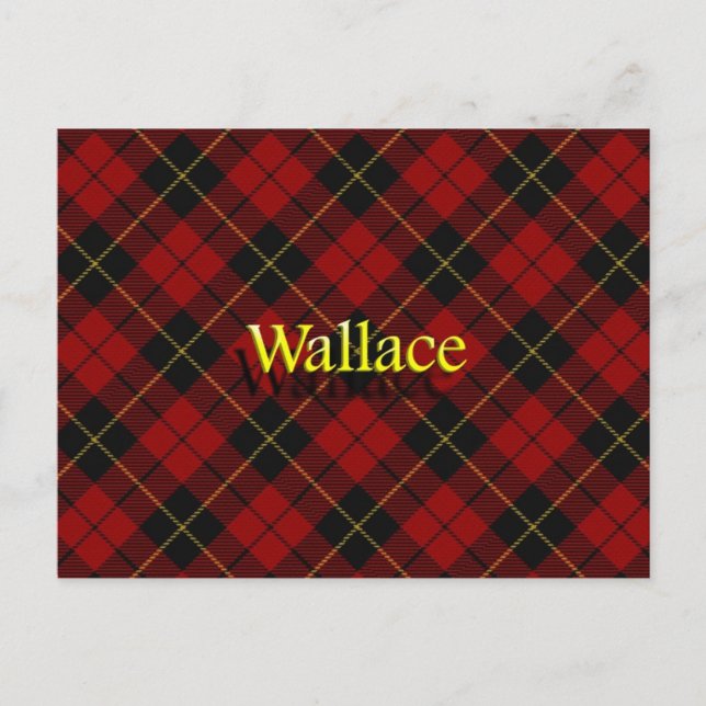 Cartão Postal Scottish Clan Wallace Tartan (Frente)