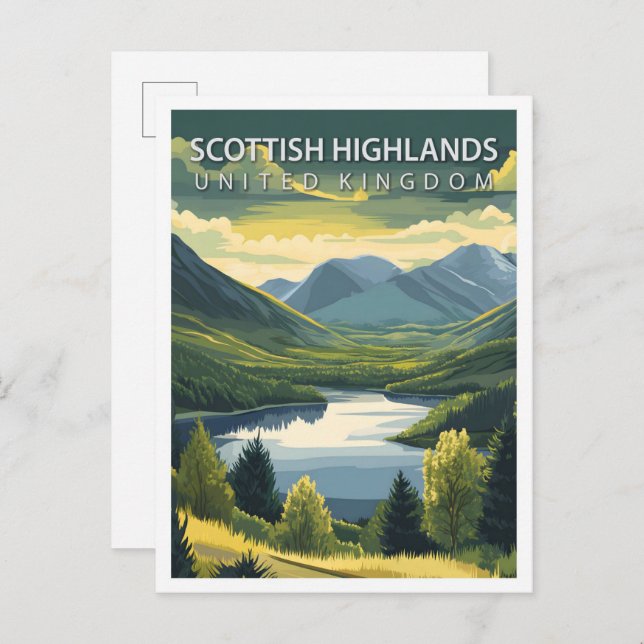 Cartão Postal Scottish Highlands United Kingdom Viagem (Frente/Verso)