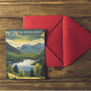 Cartão Postal Scottish Highlands United Kingdom Viagens vintage