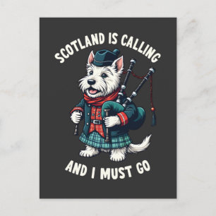 Cartão Postal Scottish Terrier Dog Scotland Está Chamando E Eu P
