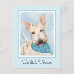 Cartão Postal Scottish Terrier Wheaten Dog Painting