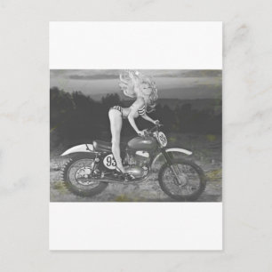 CARTÃO POSTAL SCRAMBLER VINTAGE E MODELO QUENTE.