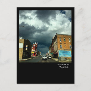 Cartão Postal Scranton, PA-Céu Dramático Sobre o Lado Oeste