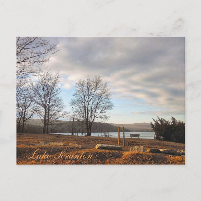Cartão Postal Scranton PA Lake Scranton - Placa de Posto Quente (Frente)