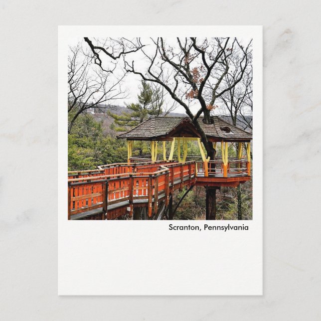 Cartão Postal Scranton PA Postcard-Nay Aug Park Tree House (Frente)