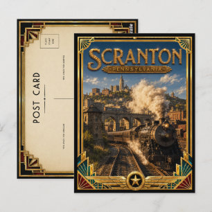 Cartão Postal Scranton Pensilvânia Arte Deco Vintage Era de Ouro