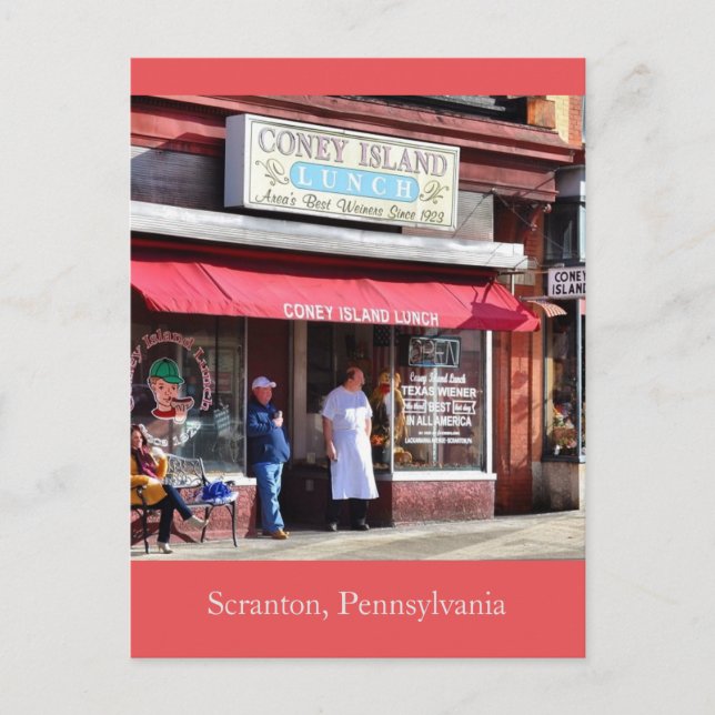 Cartão Postal Scranton Pensilvânia Coney Island Lunch (Frente)