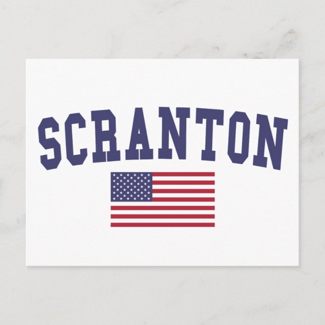 Cartão Postal Scranton US Flag (Frente)