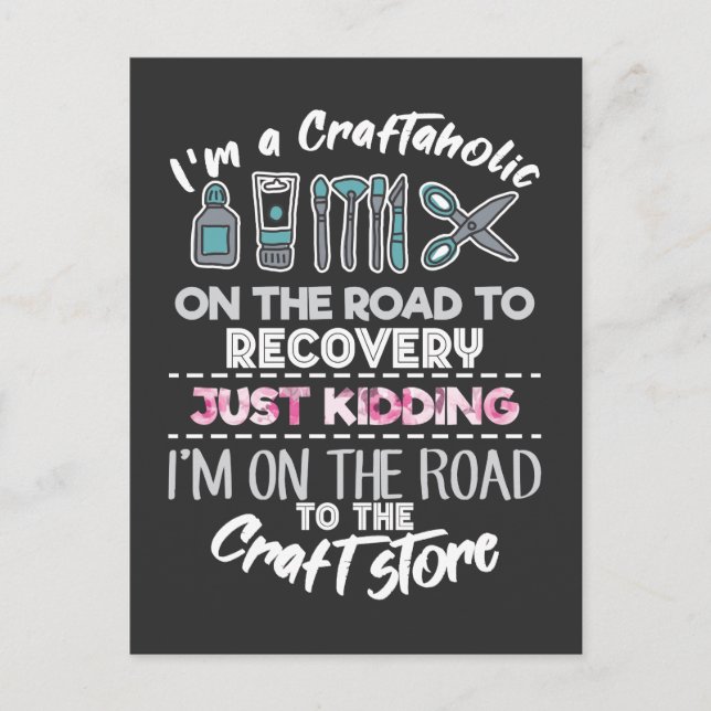 Cartão Postal Scrapbooking viciado em artesanato artesanal (Frente)