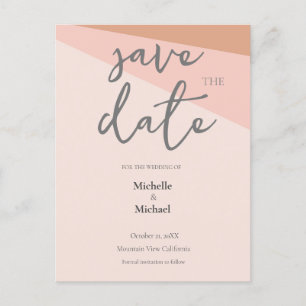 Cartão Postal Script Calliographic Wedding Modern Save the Date