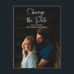 Cartão Postal Script Chic Alterar A Data De Adiamento Do Casamen<br><div class="desc">Scripts Chic Alterar A Data Que O Casamento Adiou Cartão-Postal</div>