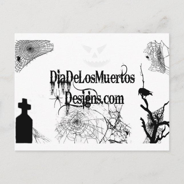 Cartão Postal Script da placa de posto DiaDeLosMuertosDesigns (Frente)