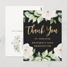 Script de Agradecimento de Formatura Floral Preto