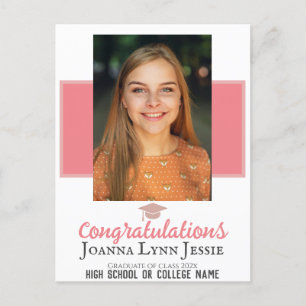 Cartão Postal script de felicitações personalizadas foto de grad