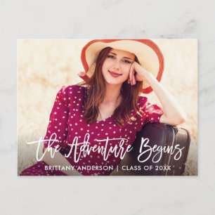Cartão Postal Script De Pincel Moderno Que A Aventura Começa O 