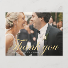 Cartão Postal script divertido | obrigado de casamento você cart