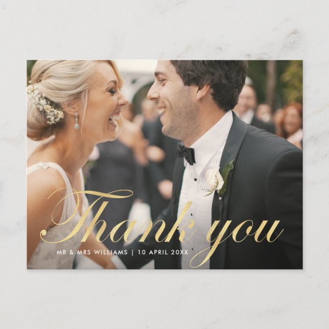 Cartão Postal script divertido | obrigado de casamento você cart (Frente)