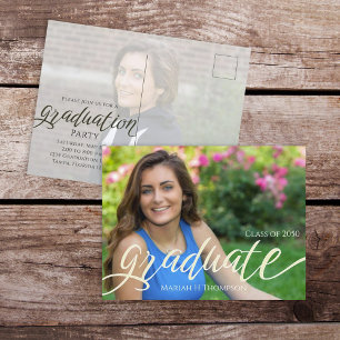 Cartão Postal Script Elegante de Foto Minimalista Dois Mínimos 